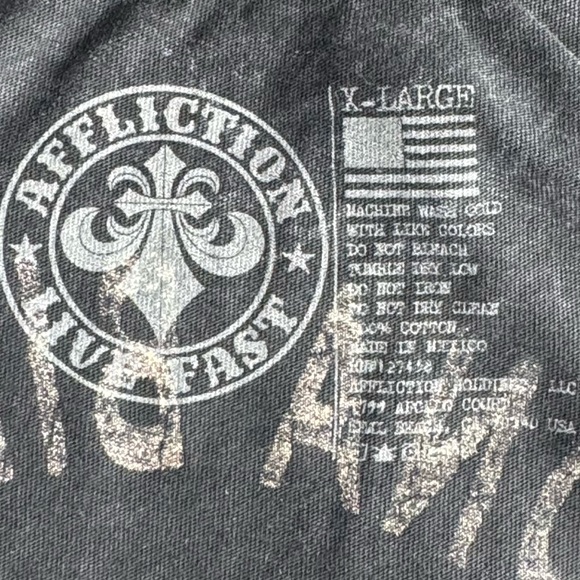 Affliction Women’s Rhinestone Fringe Graphic Short Sleeve T-Shirt- Various -NWT - Picture 9 of 10